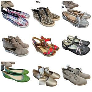 Bulk Women’s Flats and Sandals Shoe Lot of 9 Name Brand Wholesale Reseller